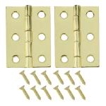 Everbilt 2 in. Decorative Broad Hinges (2-Pack) Satin Brass