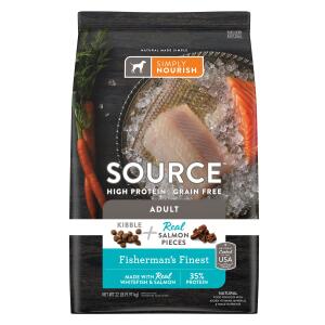 Simply Nourish® Source Kibble + Adult Dry Dog Food - Salmon, High-Protein, Grain Free 22lb