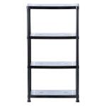 HDX4-Tier Easy Assembly Scratch Resistant Plastic Garage Storage Shelving Unit in Black (28 in. W x 52 in. H x 15 in. D) (17307263B)