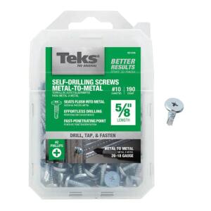 #10 x 5/8 in. Phillips Pancake Head Self Drilling Screws (190-Pack) By Teks