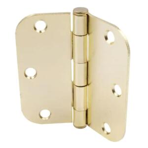 Everbilt 3-1/2 in. x 5/8 in. Radius Squeak-Free Door Hinge Bright Brass