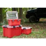 Husky12-Gal. Professional Heavy Duty Waterproof Stackable Plastic Storage Container with Hinged Lid in Red (248921)