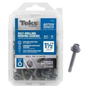 Teks #12-14 x 1-1/2 in. External Hex Washer Head Roofing Drill Point Screw (75-Pack)