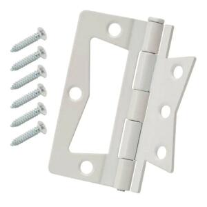 Everbilt Non-Mortise Hinges (2-Pack) 3 in. White