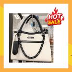 Guess White and Black Handbag