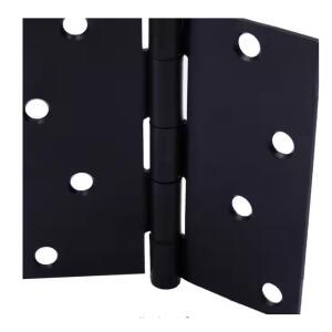 Everbilt 4 in. Square Radius Matte Black Squeak-Free Door Hinge