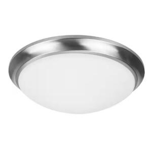 Hampton Bay Withers 13 in. Light Brushed Nickel Adjustable CCT CCT Integrated LED Dimmable Round Globe Flush Mount Ceiling Light