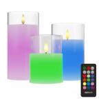 Tzumi Aura LED Color Candle Flameless LED Candle (3-Pack)