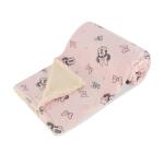 Cudlie Disney Baby Minnie Mouse Fuzzy Double Sided Mink and Sherpa Infant Blanket Light Pink