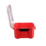 Husky12-Gal. Professional Heavy Duty Waterproof Stackable Plastic Storage Container with Hinged Lid in Red (248921)