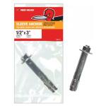 Red Head 1/2 in. x 3 in. Zinc-Plated Steel Hex-Nut-Head Sleeve Anchor