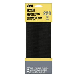 3M4-1/4 in. x 11-1/4 in. 220 Fine Grit Drywall Sanding Screens (2-Pack) (9089NA-CC)