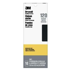 3M4-3/16 in. x 11-1/4 in. 120 Grit Drywall Sanding Screens (10-Pack) (99438)