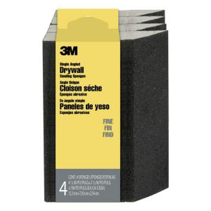 3M2 7/8 in. x 4 7/8 in. x 1 in. Fine Angled Drywall Sanding Sponge (4-Pack) (CP-042-4PK)