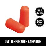 3M Orange Disposable Ear Plugs 80-Pack (92800-80-6DC)