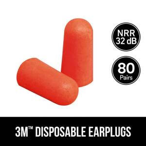 3M Orange Disposable Ear Plugs 80-Pack (92800-80-6DC)