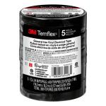 3MTemflex 3/4 in. x 60 ft. 1700 Electrical Tape Black (5-Pack) (1700-5PK-BB6)