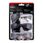 3MSecureFit 400 Series Black/Neon Green Frame with Anti-Fog Lens Safety Eyewear (3-Pack) (SF400-W-3PK)