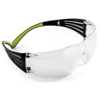 3MSecureFit 400 Series Black/Neon Green Frame with Anti-Fog Lens Safety Eyewear (3-Pack) (SF400-W-3PK)