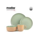 Masflex 8-piece Glossy Two-Toned Dinner Set (Green)