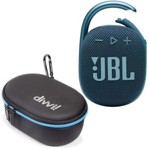 JBL Clip 4 Blue Portable Bluetooth Wireless Speaker with Hardshell Case