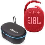 JBL Clip 4 Red Portable Bluetooth Wireless Speaker with Hardshell Case