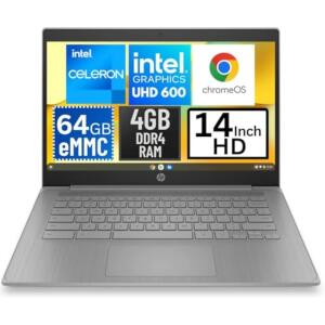 HP 14a-ne0013dx 14 Inch HD Chromebook Intel Celeron N4120 4GB DDR4 RAM 64GB (Renewed)