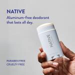 Native Deodorant (Honey & White Oak): 72-hour odor control, aluminum-free, with baking soda, coconut oil, and shea butter. Suitable for all.