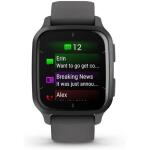 Garmin Venu Sq 2 Smartwatch Slate Aluminum Bezel with Shadow Gray Case and Silicone Band