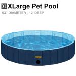 Kopeks Extra Large Blue Round Dog/Cat Pool Tub for Indoor/Outdoor Use, 120 lbs Weight Capacity