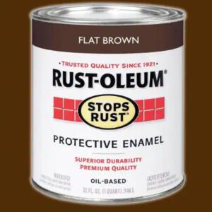 Rust-Oleum Stops Rust - 1 qt. Protective Enamel Flat Brown Interior/Exterior Paint