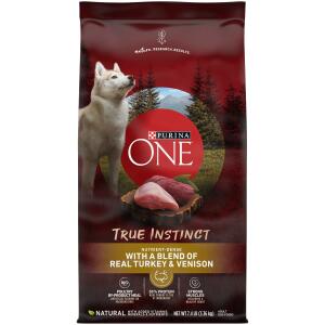 Purina ONE SmartBlend Real Turkey and Venison Dog Food 7.4 LB Bag, No Artificial Flavors or Preservatives