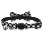 Youly Black Gingham Bow Tie Kitten Black Cat Breakaway Collar, Small