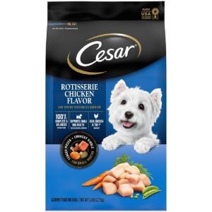 Cesar Dry Rotisserie Chicken 5 LB Dog Food With Spring Vegetables, Adult Protein-Rich Nutrition