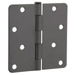 Everbilt 4 in. x 1/4 in. Radius Matte Black Squeak-Free Door Hinge