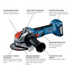 Bosch XLOCK 4.5 in 18V Sliding Switch Brushless Cordless Angle Grinder