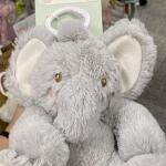 Little and Loved Baby Elephant Plush Stuffed Toy Light Grey