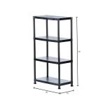 HDX4-Tier Easy Assembly Scratch Resistant Plastic Garage Storage Shelving Unit in Black (28 in. W x 52 in. H x 15 in. D) (17307263B)