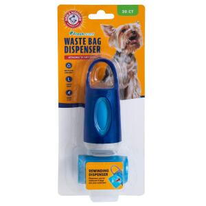 Arm and Hammer Blue Dispenser, 30 Count Pet Travel Kit Accessories Waste Bags