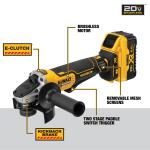 DEWALT 20V MAX XR 4.5-inch Cordless Brushless Paddle Switch Small Angle Grinder (w/ (2) 6.0Ah Batteries DCG413R2)