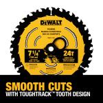 DEWALT 7-1/4 Inch 24-Tooth Carbide-tipped Steel Circular Saw Blade