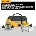 DEWALT 12 Amp Corded 2-1/4 HP Fixed and Plunge Base Router Kit - DW618PKB 