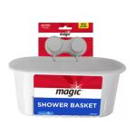 Magic Suction Shower Basket in White