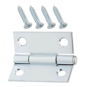 Everbilt 1 in. Non-Removable Pin Narrow Utility Hinge (2-Pack) Zinc-Plated