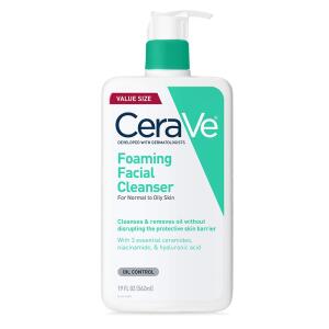 CeraVe Foaming Facial Cleanser, Non Drying Oil Control Face Wash, 19 Fluid Ounce, Daily Face Wash for Oily Skin, Hyaluronic Acid + Ceramides + Niacinamide, Fragrance Free & Paraben Free