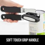 Gorilla Grip Heavy Duty Stainless Steel Smooth Edge Manual Can Opener and Bottle Opener (Black)