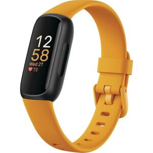 Fitbit Inspire 3 Health &-Fitness-Tracker with Stress Management (S & L Bands Included) - Black/Morning Glow