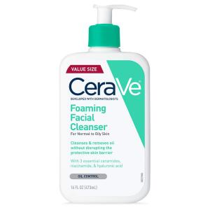 CeraVe Foaming Cleanser Daily Wash for Oily Skin 16 oz Fragrance Free Hyaluronic Acid Ceramides Niacinamide