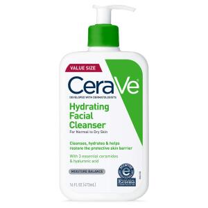 CeraVe Hydrating Facial Cleanser, Hydrating Cleanser For Normal To Dry Skin, National Eczema Association Certified, Moisturizing Face Wash For Dry Skin, Hyaluronic Acid + Ceramides + Glycerin