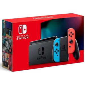 Nintendo Switch with Neon Blue and Neon Red Joy‑Con